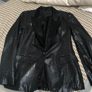 Zara sequins tuxedo jacket